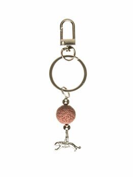Брелок для ключей DARIFLY "Розовый камень и тигр", с металлическим карабином