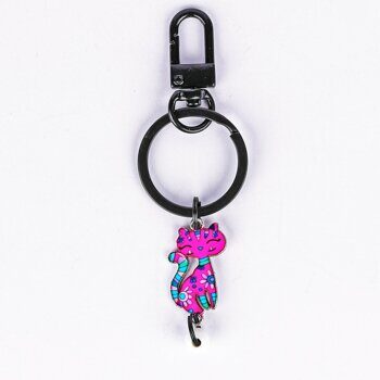 Брелок для ключей DARIFLY "Розовый котик", карабин черный